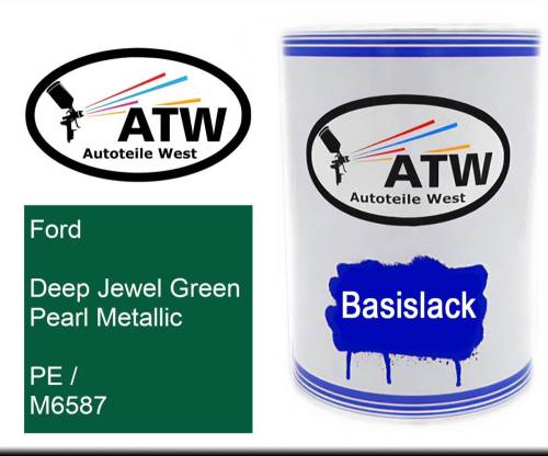 Ford, Deep Jewel Green Pearl Metallic, PE / M6587: 500ml Lackdose, von ATW Autoteile West.